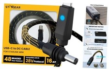 Starlink Mini Cable 6.5FT, Max 140W Input Starlink Black Braided 6.5FT with LED