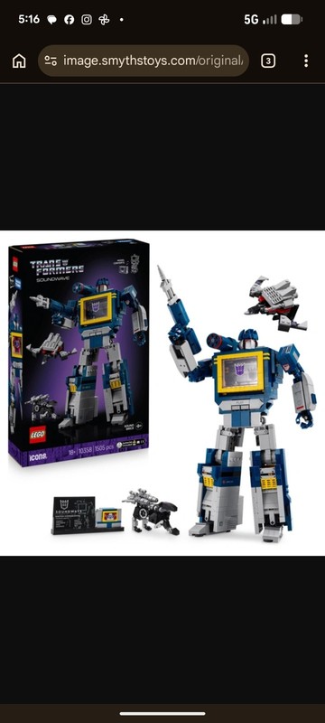 LEGO Transformers 10358 Icons Soundwave Building Kit, Brand New, Sealed