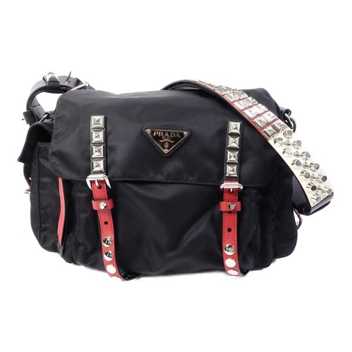 PRADA SHW Shoulder Bag 1BD118 Nylon Black