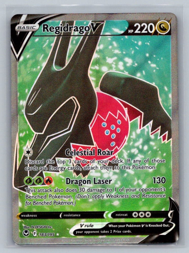 Regidrago V (Full Art) 183/195 Holofoil SWSH12: Silver Tempest  NM Pokemon