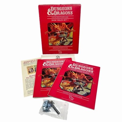1983 TSR DUNGEONS & DRAGONS Set 1: Basic Rules 1- 99% Complete!  Missing 1 Die