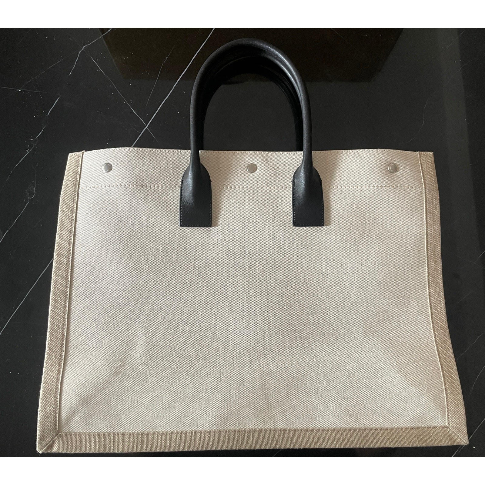 BORSA TOTE GRANDE ESTIVA SAINT LAURENT YSL RIVE GAUCHE TELA PELLE $2K