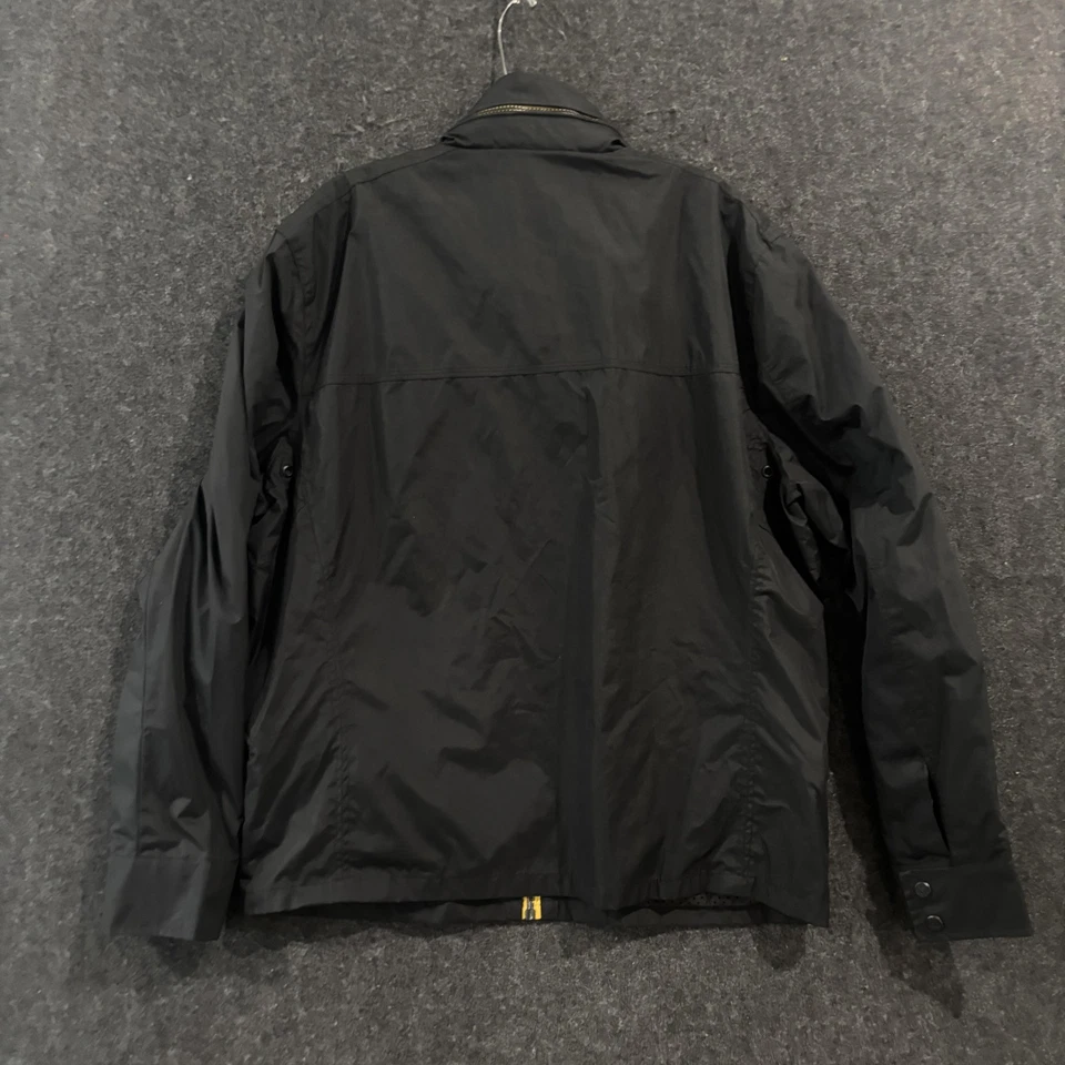 Marc New York Andrew Marc Jacket Men's Large Black Yellow Stowaway Hood - Image 3 of 4