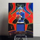 2025 Panini Select Jaxson Dart RC-Draft Selections Red Prizm Patch Giants Rookie