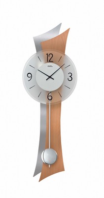 Modern wall clock with quartz movement from AMS AM W7425 NEW