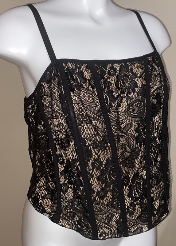 Torrid Black Lace Corset-style Bustier with Adjustable Straps Size 1 NWT
