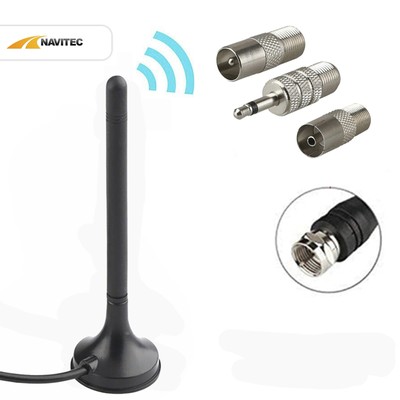 DVB-T2 FULL HD TV mit F Stecker DAB Antenne Zimmerantenne PAL STECKER BUCHSE