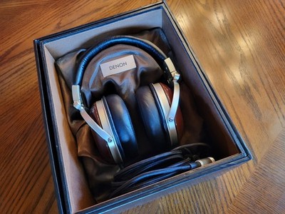 Denon AH-D7000 Mahogany Headphones with Lawton Audio Tune and Leather Angle Pads