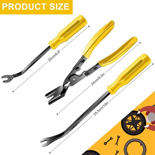 3 Pcs Clip Pliers Set, Fastener & Panel Removal Tool Kit, Push Pin Pliers, Pry T - Picture 26 of 27