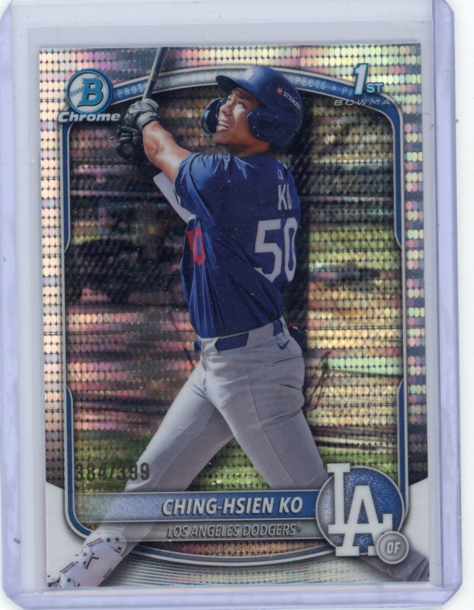 Ching-Hsien Ko 2025 Bowman Chrome Pulsar Refractor 1st Prospect /399 Dodgers