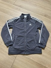 Adidas Kids Gray Zip-Up Track Jacket Size M 10/12