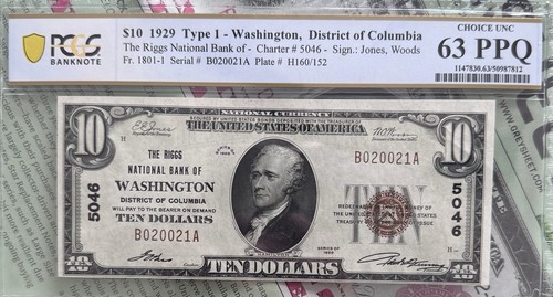 1929 10 Dollar National Currency Fr1801-1 Type One