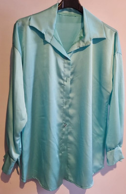 Made in Italy,  Damen Bluse, Satin Bluse, Mint, Größe ca 38/40/42