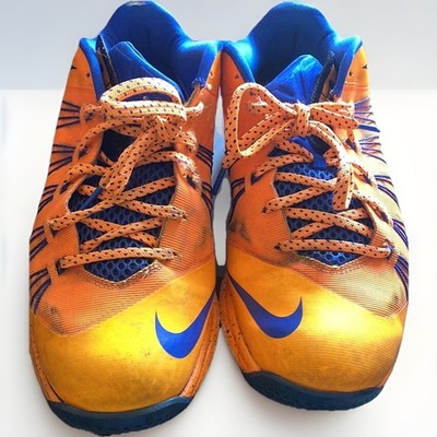 Nike Air Max Lebron James X Low Shoe sz,11 Bright Citrus/Hyper Blue