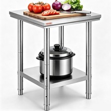 VEVOR Stainless Steel Work Prep Table Commercial Worktable Food Prep 24x24x31in