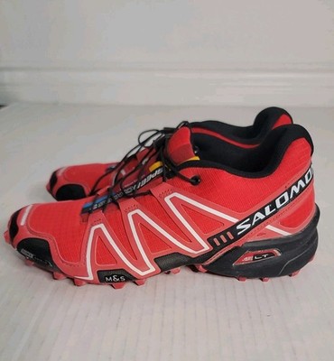 Salomon Shoes Mens 8 Speedcross 3 RED Hiking Trail Running Sneakers 128652