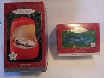Hallmark Keepsake Ornament BOTH 1998 Corvette + 1959 El Camino New In Boxes