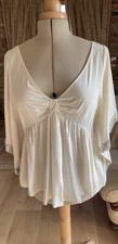 Jesire Ivory Mulberry Silk & Silver Sequin Trim Blouse Size 12