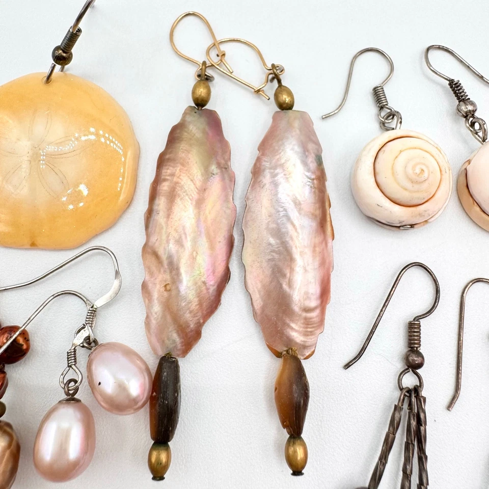 Lote de 20 pares de brincos de concha de pérola genuína Pearlcore Sirencore praia casamento noiva - Imagem 3 de 4