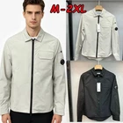 Zip Up Jacket Long Sleeve Lens Overshirt Jacket Black and White Size M-2XL