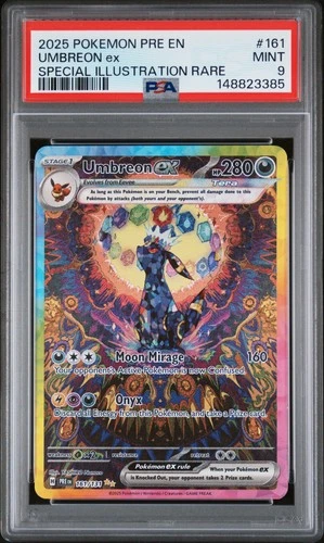 2025 POKEMON PRE EN-SPECIAL ILLUSTRATION RARE #161 UMBREON EX PSA 9