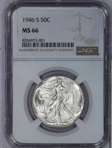 1946-S Walking Liberty Half Dollar 50C NGC MS66