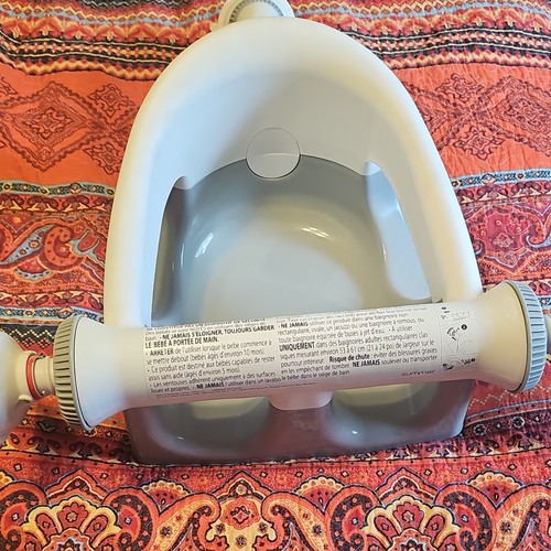 Summer Infant Baby Bath Seat Ring w/ Suction Cups, White/Gray