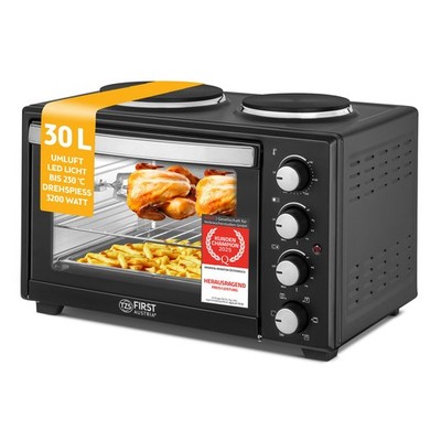 Minibackofen mit Kochplatten 30L Thermostatsteuerung 3200W Backofenbeleuchtung
