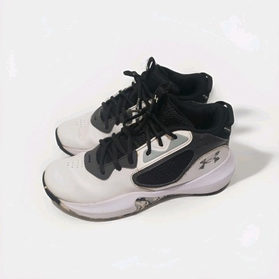 Under Armour Boys Lockdown 6 3025617-101 White,black&Jet Grey Basketball Size 7.