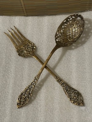 Rare!! Antique serving set marked Sterling!!! Beautiful !!! About 11  long!!!