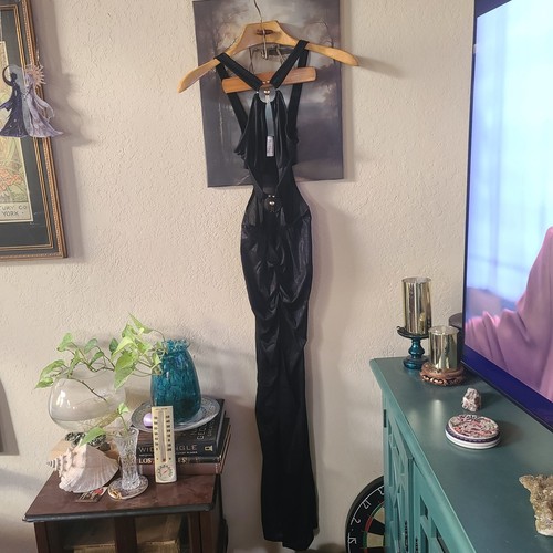 NWT Women's Plus Size Black Halter Maxi Dress Gold Ring Cutout Resort Cruise 