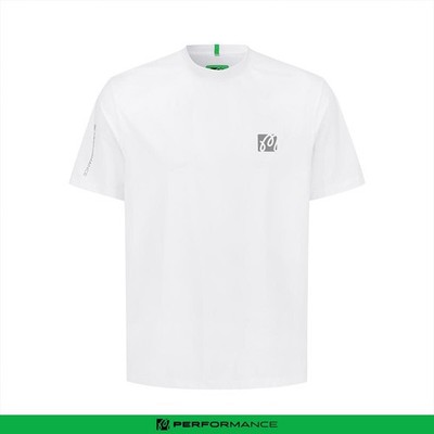 Genuine Malbon Golf Performance Mock Neck T-shirt WHITE (MAN), $427.00