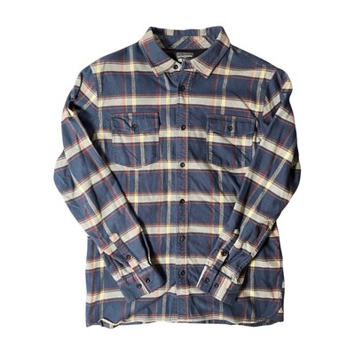MTN OPS Mens Size Large Tamarack Tech Blue Flannel Long Sleeve Button Up Shirt