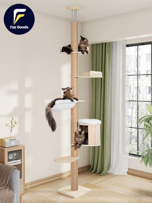 Tall Floor to Ceiling Cat Tree for Large Cats Cat Tower with Scratching Post