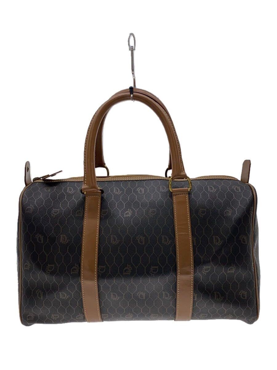 Christian Dior Brown Leather Boston Bag Trotter PZ 1002 Pre-Owned