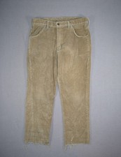 Vintage Corduroy Pants Mens 32x28 Brown Cut Off Talon 70s Lee Wide Wale Made USA