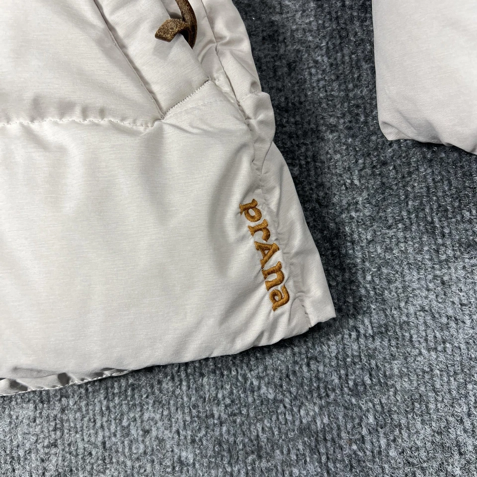 Chaqueta acolchada aislante prAna Down Puffer para mujer mediana blanca con capucha Foto 2 de 4