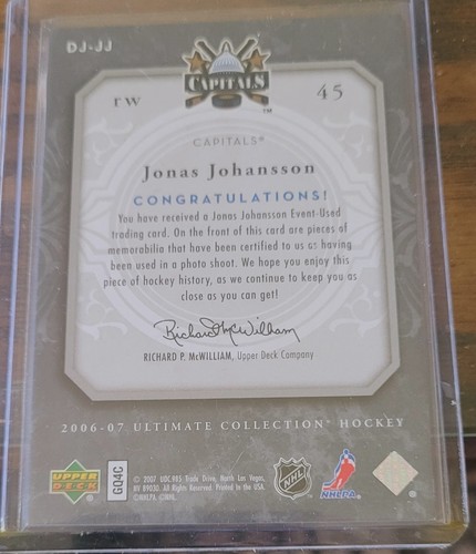06-07 Ultimate Collection-Ultimate Debut Jerseys Jonas Johansson #DJ-JJ /150 RC - Picture 2 of 2