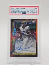 PUKA NACUA 2025 TOPPS CHROME FUTURE STARS AUTO ORANGE REFRACTOR /25 PSA 10 Q2161
