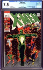 X-MEN #55 CGC 7.5 OW/WH PAGES // ORIGIN OF ANGEL MARVEL 1969