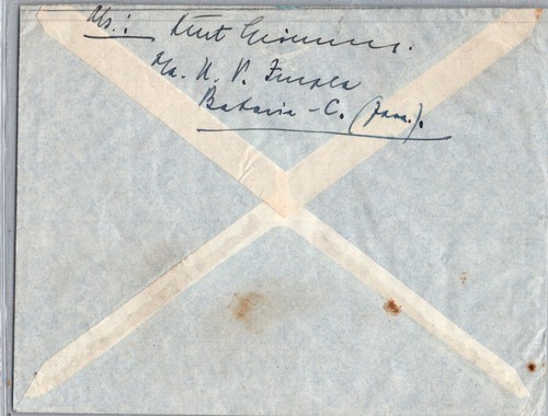 NETHERLANDS 1939 INDIE POSTAL AIRMAIL COVER ADDR DRESDEN GERMANY CANC BATAVIA - Picture 2 of 2