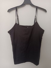 Hanes Women's Stretch Cami with Built-In Shelf Bra , Black Sz XXL