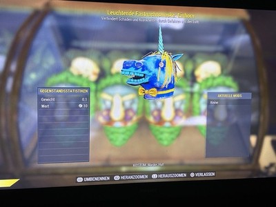 Seltene Leuchtende Einhorn Maske Fallout76 Ps4