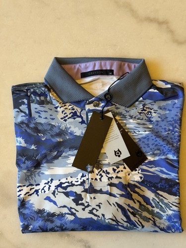 Greyson Golf Painted Highlands Polo Herren Größe Medium Cloud MFA23K59 474 neu 118 $ - Bild 5 von 22