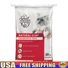 Unscented Non-Clumping Natural Clay Cat Litter Odor Control 20lbs Dust Free New