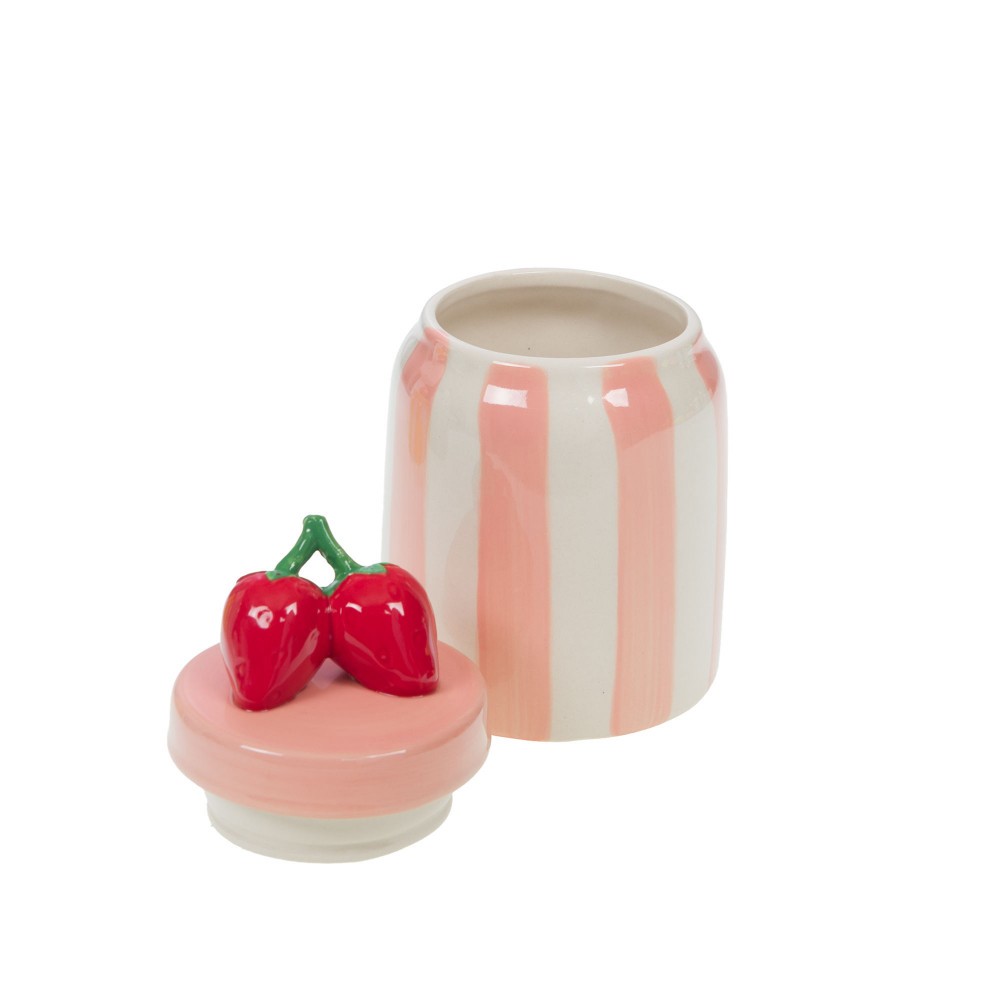 Boite Fraise 16 cm céramique bonbonnière décorative rouge - 3