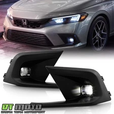 2022-2023 Honda Civic Bumper LED Fog Lights Driving Lamps w/ Switch Left+Right