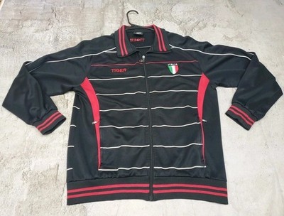 Mens Slim 2XL Fits Like L/XL Tiger Italia Full Zip Track Style Black Jacket