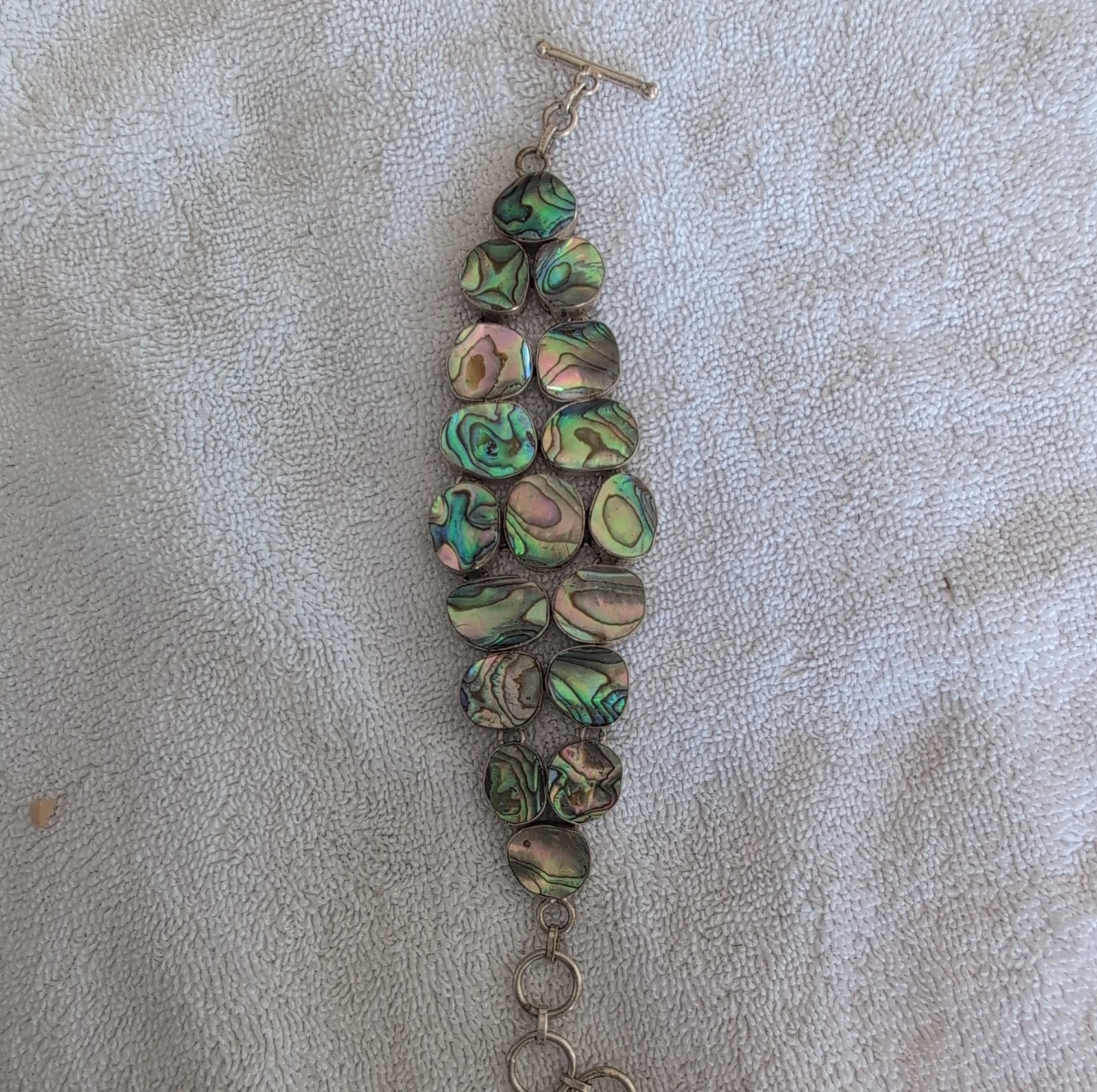 Multicolor Abalone Shell Baroque Beaded Bracelet … - image 1