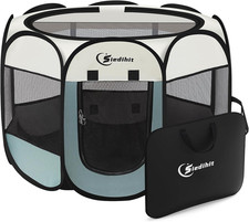 Dog Cat Playpen, Puppy Pet Playpen Indoor for Small Dog Crate Tent Cage Outdoor